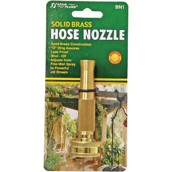 H Berger Co 108680 Aqua Plumb BN1 Solid Brass Twist Hose Nozzle ~ 4&quot;