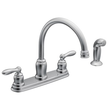Moen CA87888 Caldwell Design Two Handle High Arc Kitchen Faucet, Chrome Finish