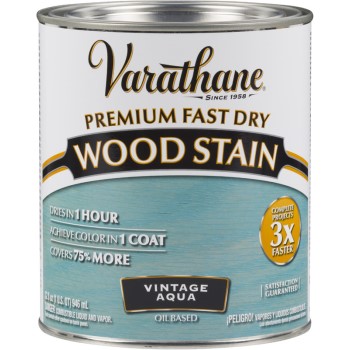 Rust-Oleum 297427 Varathane Premium Fast Dry Interior Wood Stain, Vintage Aqua ~ Quart