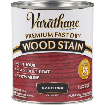 Rust-Oleum 307414 Varathane Premium Fast Dry Interior Wood Stain, Barn Red ~ Quart