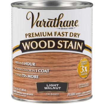 Rust-Oleum 262015 Varathane Premium Fast Dry Interior Wood Stain, Light Walnut ~ Quart
