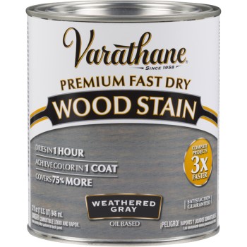 Rust-Oleum 269394 Varathane Premium Fast Dry Interior Wood Stain, Weathered Gray ~ Quart