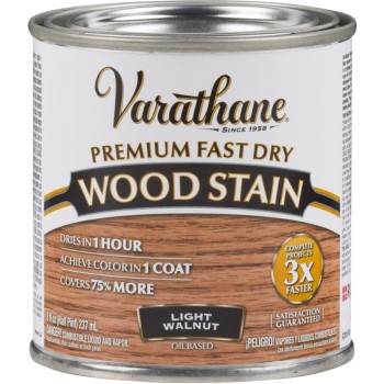 Rust-Oleum 262034 Varathane Premium Fast Dry Interior Wood Stain, Light Walnut ~ Half Pint