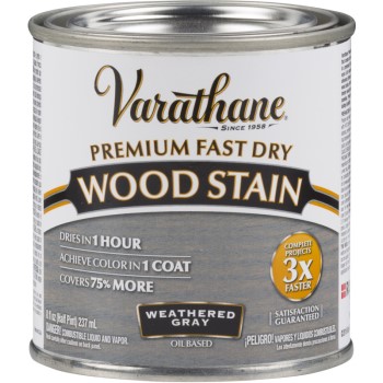 Rust-Oleum 269398 Varathane Premium Fast Dry Interior Wood Stain, Weathered Gray ~ Half Pint