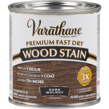 Rust-Oleum 262025 Varathane Premium Fast Dry Interior Wood Stain, Dark Walnut ~ Half Pint