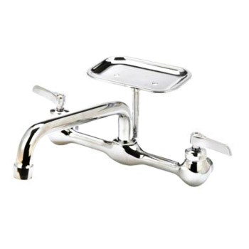 Anvil/Mueller 123-009NL Wall Mount Faucet w/Attached Soap Dish, Polished Chrome Finish ~ 8&quot; Ctr