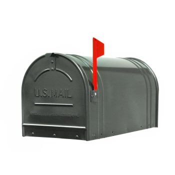 Fulton 2-1 Extra Large Post Mount Steel Mailbox, Gunmetal Silver ~  11&quot;W x 12&quot;H x 23-1/2&quot;L