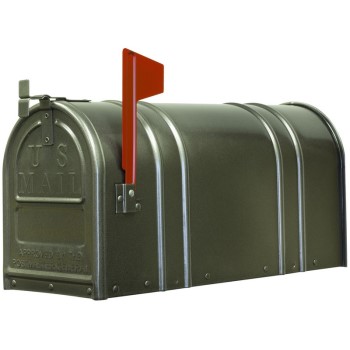 Fulton 1-1/2-1 Post Mount Mailbox, Large ~ Gunmetal Silver