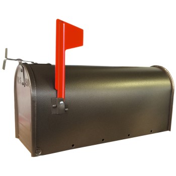 Fulton 1C-BRN Standard Post Mount Steel Mailbox,  Oil Rubbed Bronze