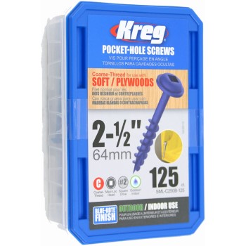 Kreg Tool  SML-C250B-125 Blue-Kote Pocket Hole Screws ~ 2 1/2&quot;
