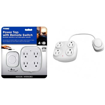 Prime Wire/Cable PBFSTAP 4 Outlet Power Tap w/Remote Switch