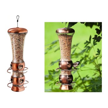 Woodstream 112-4 Select-A-Bird Tube Feeder, Copper Finish ~ Approx 3.6&quot; x 3.53&quot; x 15.65&quot;