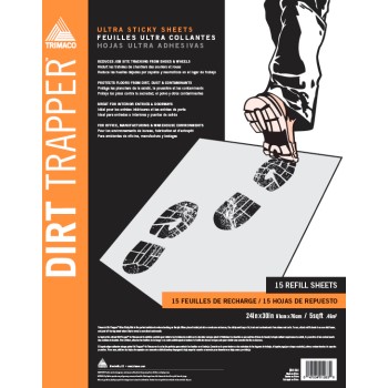 Trimaco 01265 Dirt Trapper Sticky Mat Refills ~ Pack of 30