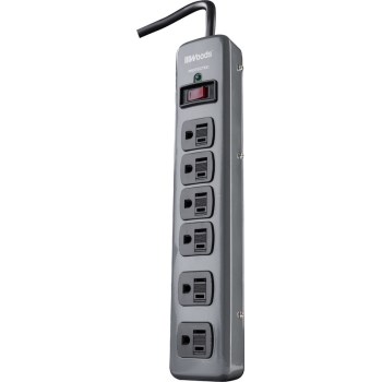 Coleman Cable 41546 Woods Brand 6 Outlet Surge Protector w/3&#39; Cord