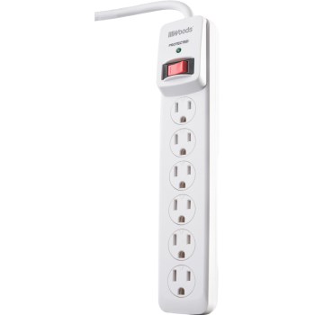 Coleman Cable 41497 Woods Brand 6 Outlet Surge Protector w/3&#39; Cord