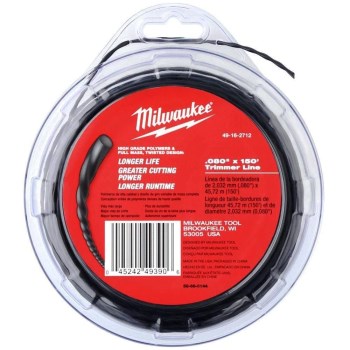 Milwaukee Tool  49-16-2712 String Trimmer Line,  .0800&quot; ~  150 Ft Spool