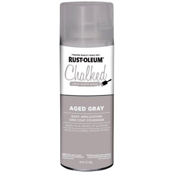 Rust-Oleum 302592 Chalked Ultra Matte Interior Spray Paint,  Aged Gray ~ 12 oz Cans