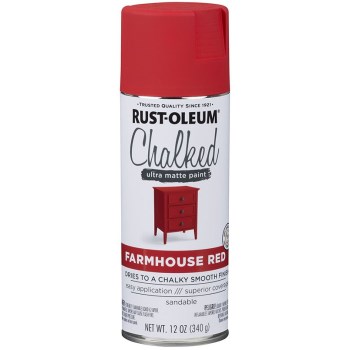 Rust-Oleum 329193 Chalked Ultra Matte Spray Paint, set of 6 12 oz cans - Farmhouse Red