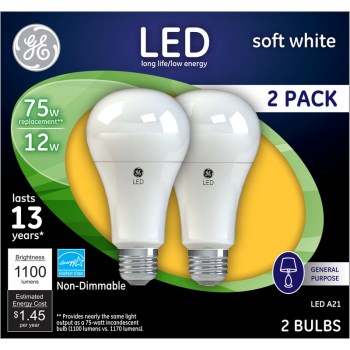 Ge Consumer Products 65762 2pk 75w Led Sw Nd Bulb