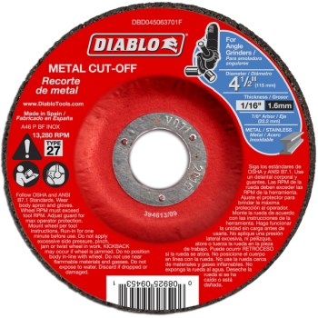 Freud/Diablo DBD045063701F Diablo Type 27 Metal Cut-Off Disc. Depressed Center ~ 4 1/2&quot;