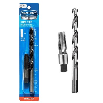 Century Drill &amp; Tool   93202 National Pipe Thread Tap Combo Pack ~ 1/4-18 NPT, 7/16&quot;