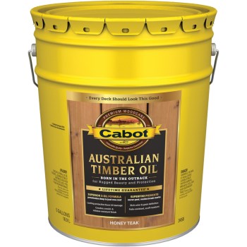 Cabot 140.0003458.008 Australian Timber Oil, Honey Teak ~ 5 Gallon Bucket