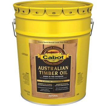Cabot 140.0003400.008 Australian Timber Oil, Natural ~ 5 Gallon Bucket