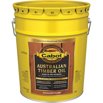 Cabot 140.0003459.008 Australian Timber Oil, Mohogany Flame ~ 5 Gallon Bucket