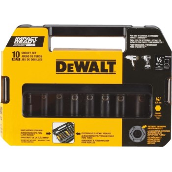 DeWalt DW22812 10pc 1/2dr Socket Set