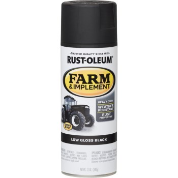 Rust-Oleum 280130 Farm &amp; Equipment Spray Paint, Low Gloss Black ~ 12 oz