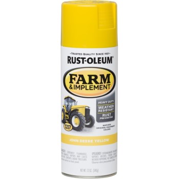 Rust-Oleum 280129 Farm &amp; Implement Spray Paint, John Deere Yellow 12 oz