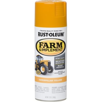 Rust-Oleum 280140 Farm &amp; Implement Spray Paint, Caterpillar Yellow ~ 12 oz