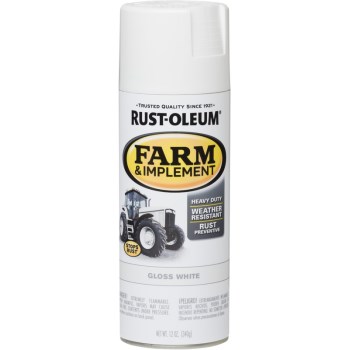 Rust-Oleum 280132 Farm &amp; Equipment Spray Paint, Gloss White ~ 12 oz