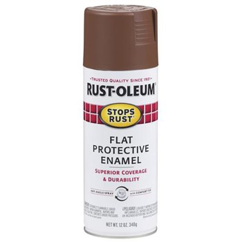 Rust-Oleum 312821 Protective Enamel Spray Paint, Flat Red Rock ~ 12 oz