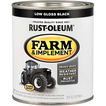 Rust-Oleum 280107 Farm &amp; Implement Finish, Low Gloss Black  ~  Quart