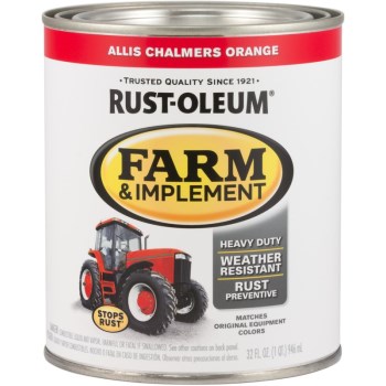 Rust-Oleum 280156 Farm &amp; Implement Finish, Allis-Chalmers Orange ~ Qt