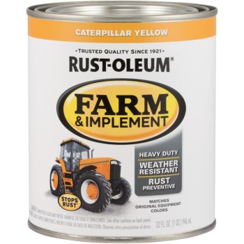 Rust-Oleum 280163 Farm &amp; Implement Finish, Caterpillar Yellow ~ Quart