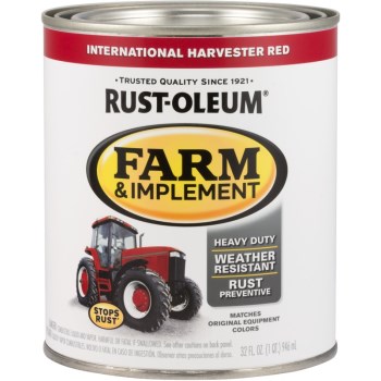 Rust-Oleum 280109 Farm &amp; Implement Finish, International Red ~ Qt