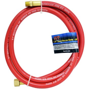 K-T Ind 6-5331 Leader Air Hose w/Swivel Fitting ~  1/4&quot; x 60&quot;