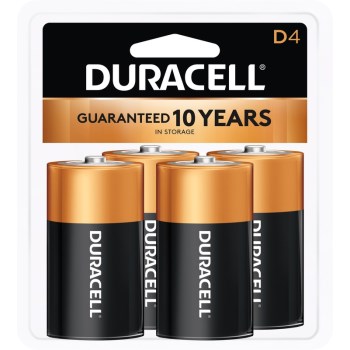 Duracell 041333430010 Cell Battery, 4 pack, D
