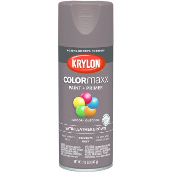 Krylon K05569007 5569 Sp Satin Leather Brown Paint