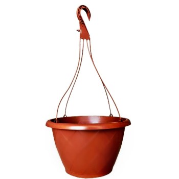 Southern Patio HH1224TC Resin Hanging Basket,  Terra Cotta ~ Approx 12&quot; D x 7.1&quot; H