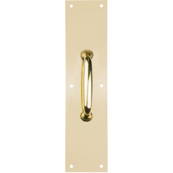 National N270-400 Door Pull Plate, Brass Finish - 3 1/2&quot; x 15&quot;