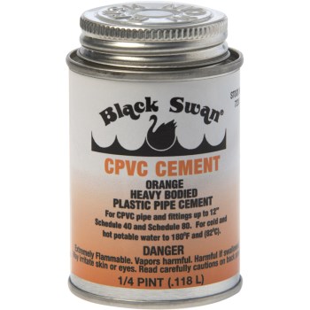 Black Swan Mfg 07230 Orange Cpvc Cement ~ 4 Oz