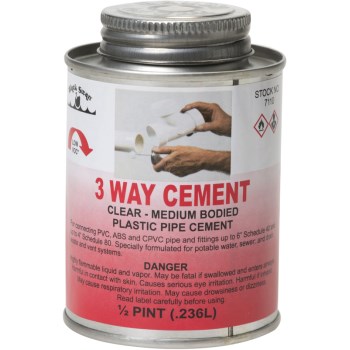 Black Swan Mfg 07110 3-Way Medium Bond Cement ~ 1/2 pint