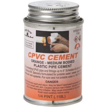Black Swan Mfg 07185 Orange Cpvc Cement ~ 4 Oz