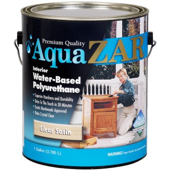 ZAR/UGL 32513 Aqua ZAR Interior Water-Based Polyurethane Stain,  Clear Satin  ~ Gallon