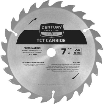 Century Drill &amp; Tool   09207 7-1/4 24t Combo Blade
