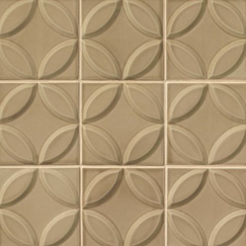 Provincetown 6&quot; x 6&quot; Brewer Deco Ceramic Tile in Highland Brown