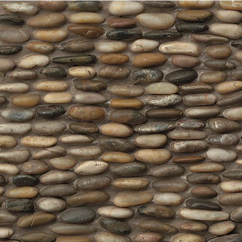Hemisphere Polished Stacked Pebble Mosaic in Kona Sands
